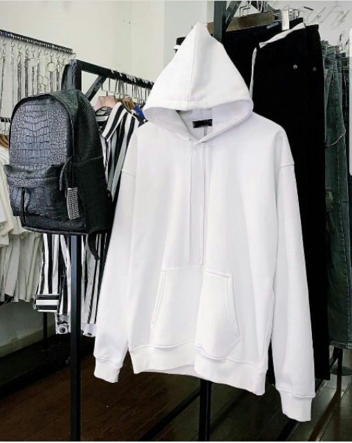 áo hoodie basic nữ màu trắng trơn - white hoodies