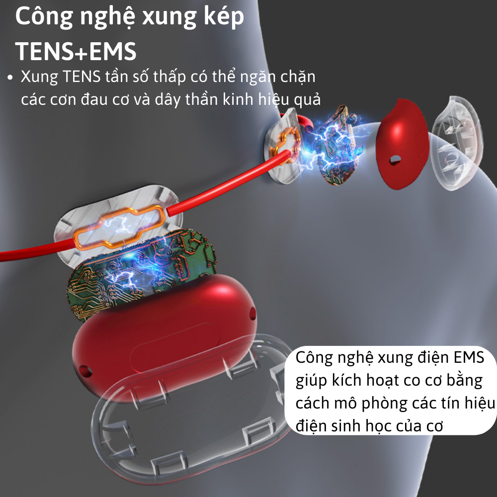 Dây đeo massage cổ vai gáy xung điện LP-A7 Electric Neck Massager Smart TENS+EMS Portable