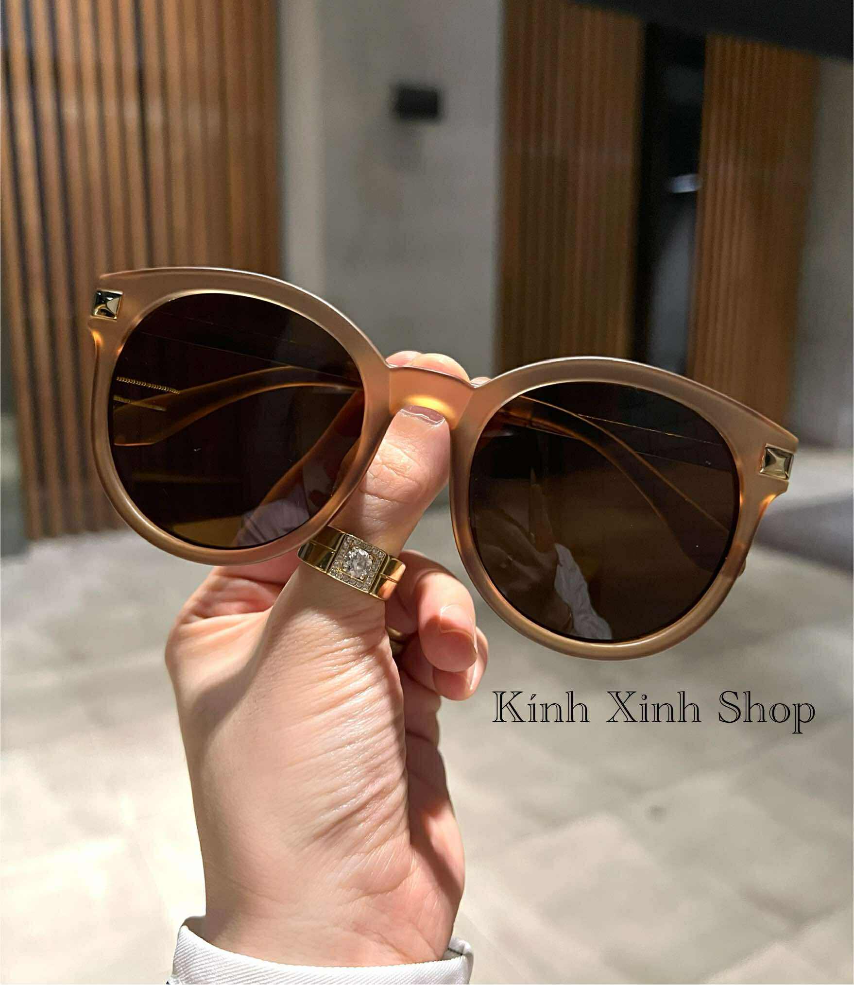 Kính râm nữ thời trang dáng mắt tròn mắt nâu sành điệu