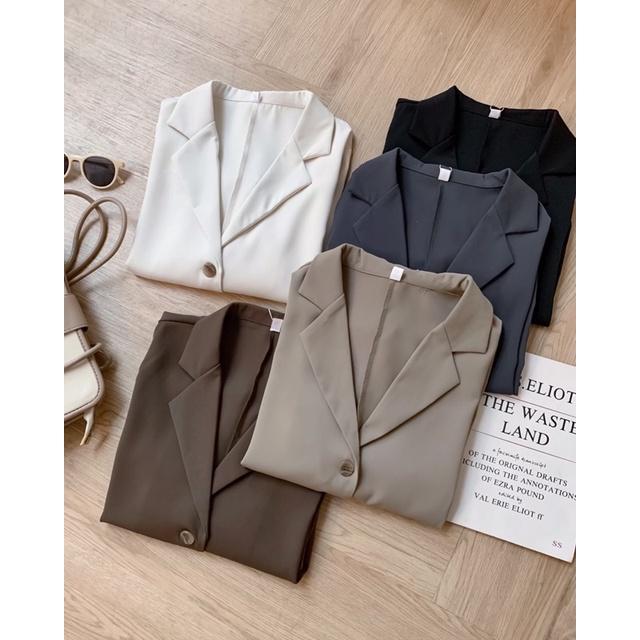 Áo khoác blazer nữ cổ gập dài tay 2 cơi túi 76a38 by germe