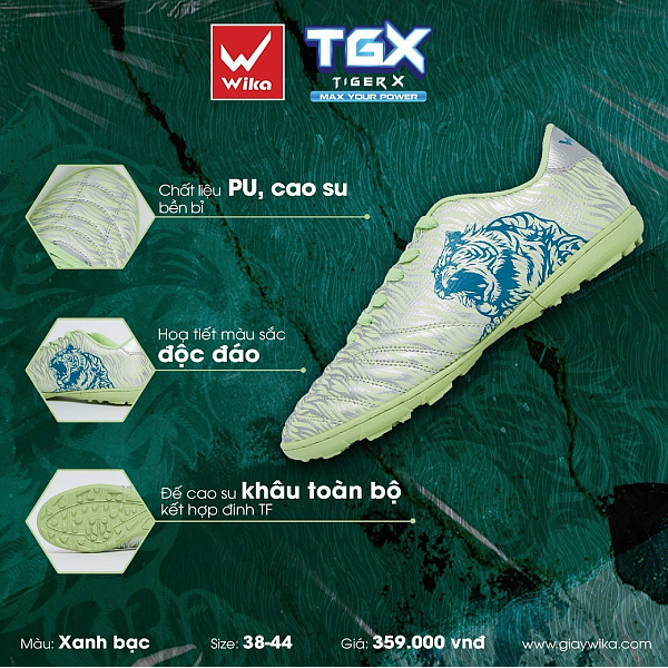 Giày đá banh Wika Tiger TGX - đế TF