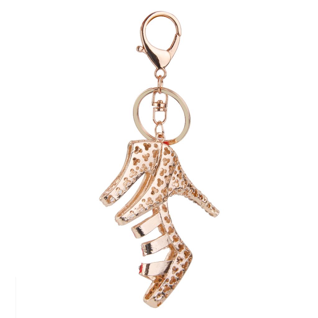 1pcs Crystal Rhinestone High Heel Shape Pendant Keyring Keychain