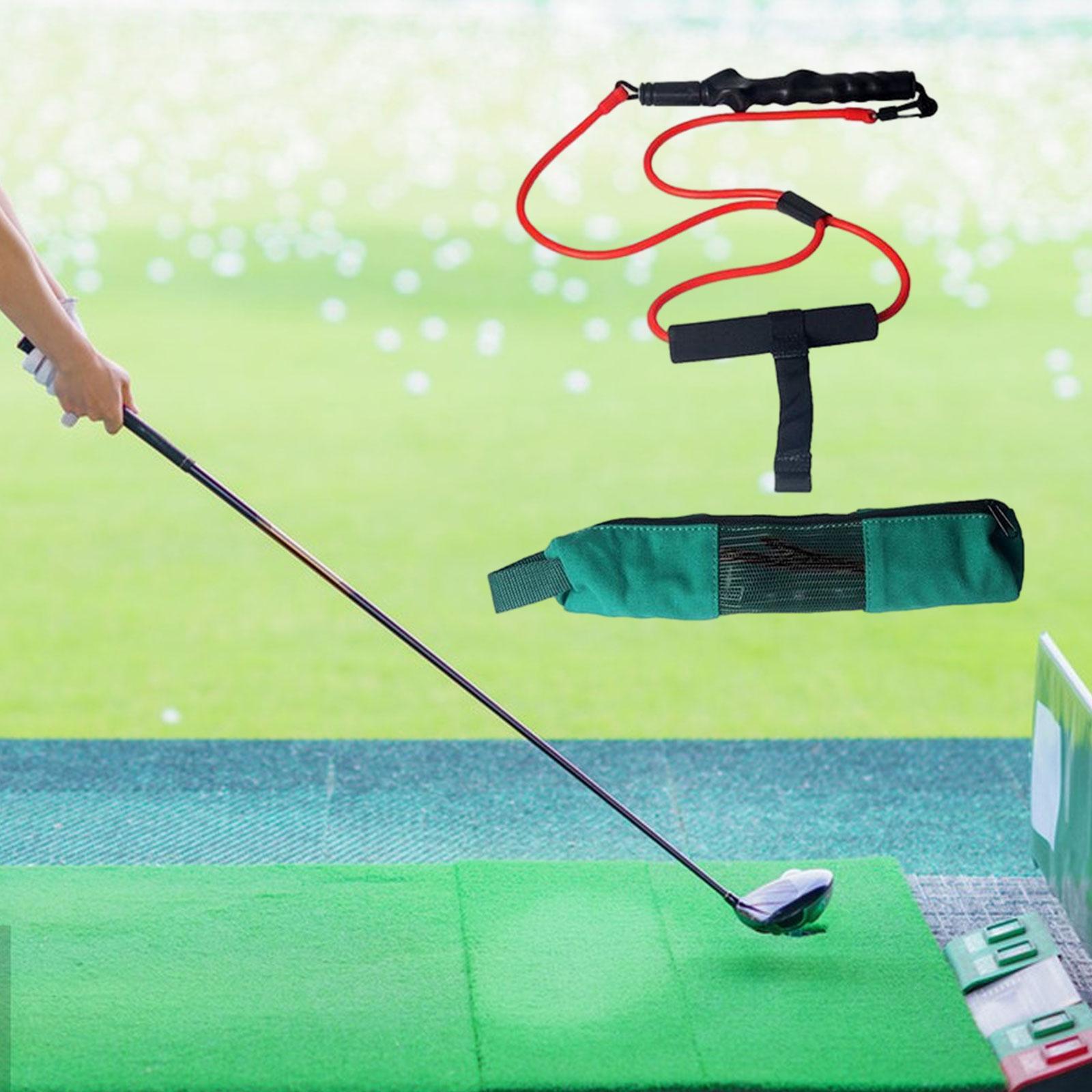 Golf Swing Resistance Bands Posture Correct with Storage Bag Golf Training Aid