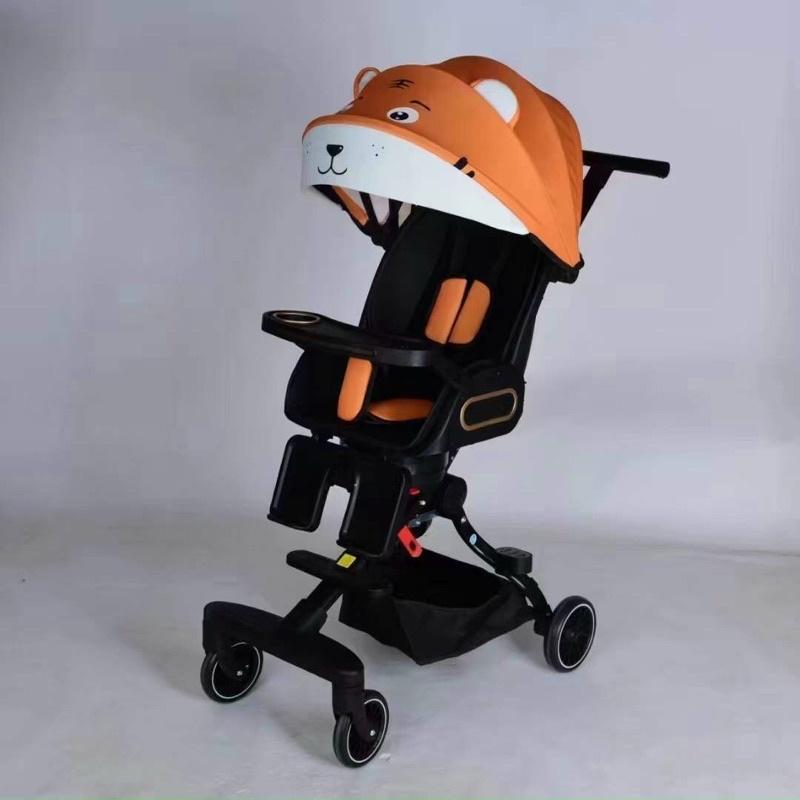 Xe đẩy gấp gọn V9 có mái che hình thú đáng yêu, có đèn và nhạc