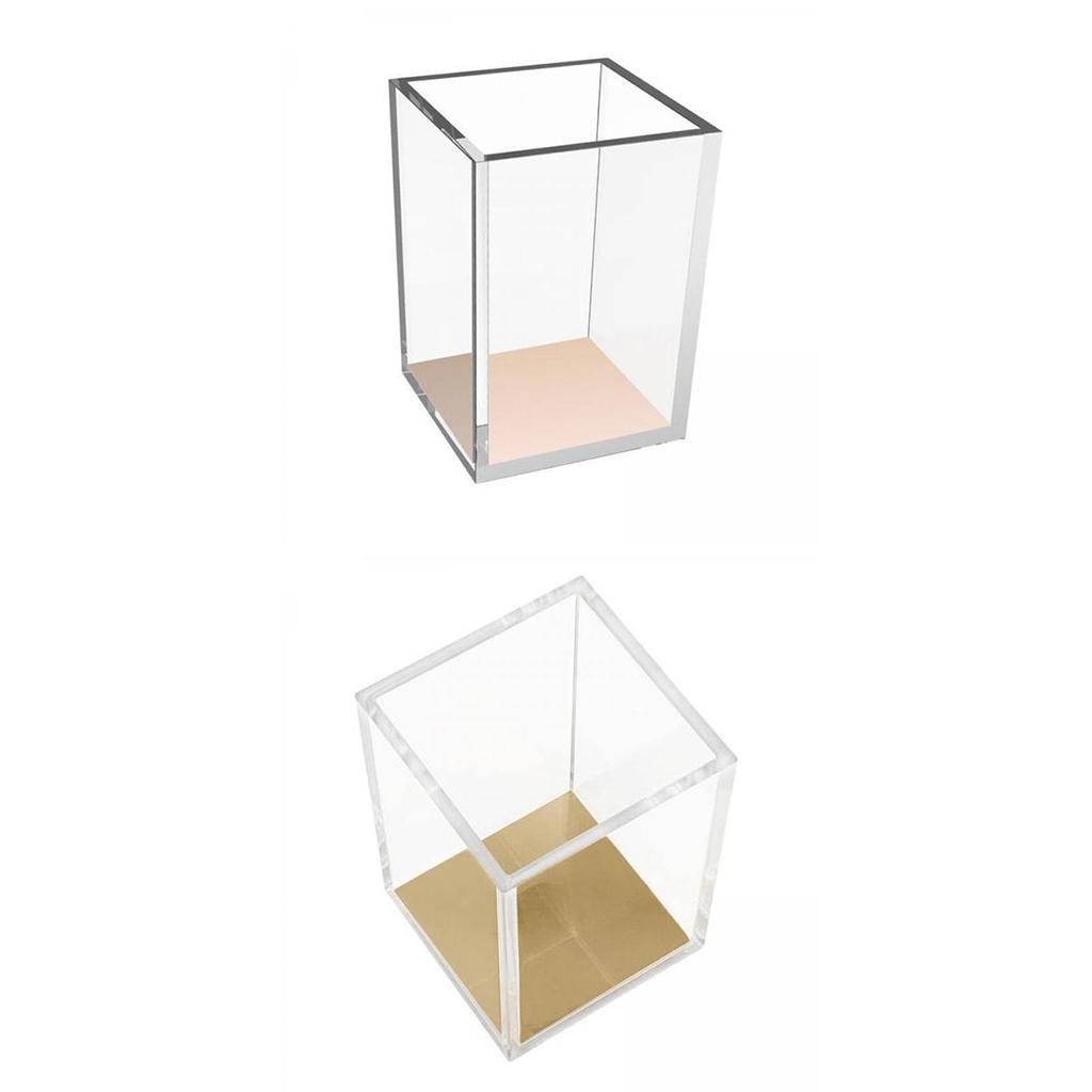 2x Transparent Makeup Brush Holder Cosmetic Storage Desktop Organizer Container