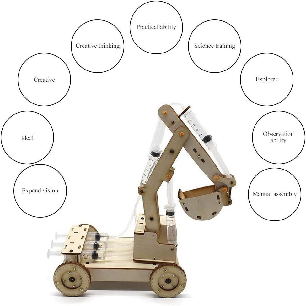 Lắp ráp mô hình máy xúc bằng gỗ, đồ chơi xe máy xúc thủy lực lắp ráp DIY