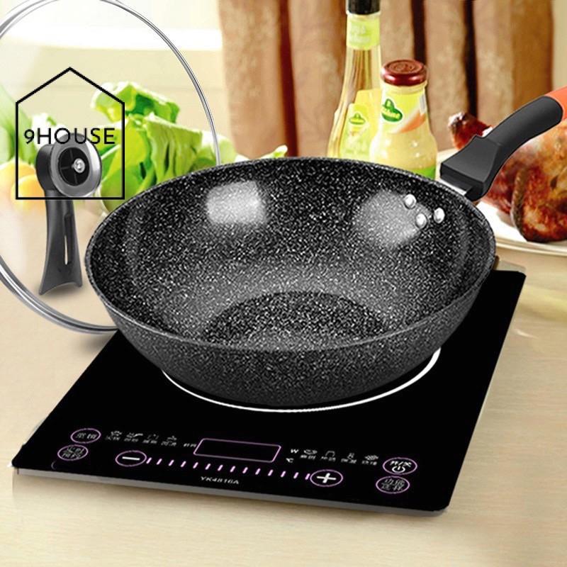 Chảo Chống Dính Siêu Bền Sâu Lòng Đá Coopia Hàn Quốc có nắp kính size 32cm