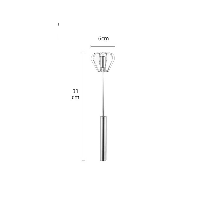 Dụng Cụ Đánh Trứng Cầm Tay Dạng Ấn Trục Xoay Tự Động - Chất Liệu Thép Không Gỉ 304 Cao Cấp - Chính Hãng MINIIN