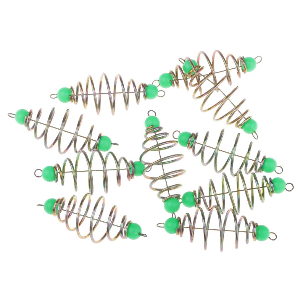 2x10pcs Spring/Coil Inline Fishing Feeders, Baits Cage Carp Fishing Tackle