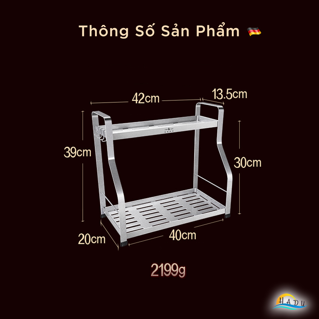 Kệ Đựng Gia Vị Nhà Bếp 2 Tầng Cao Cấp Đạt Chất Lượng Đức SSGP