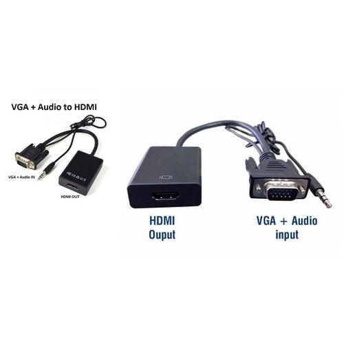 Cáp chuyển VGA sang HDMI, PC và Laptop cổng VGA chuyển sang TV HDMI có âm thanh