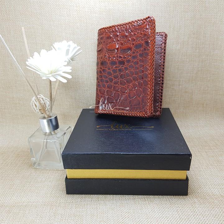 Ví Nam Da cá sấu LuxLeather LM1104 Đan viền thủ công - Một mặt Kiểu đứng - Da trơn