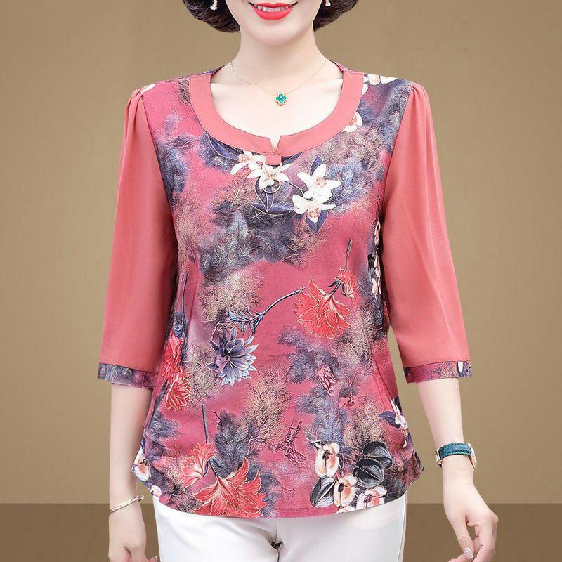 Áo kiểu nữ trung niên cho bà cho mẹ, áo sơ mi công sở sang trọng