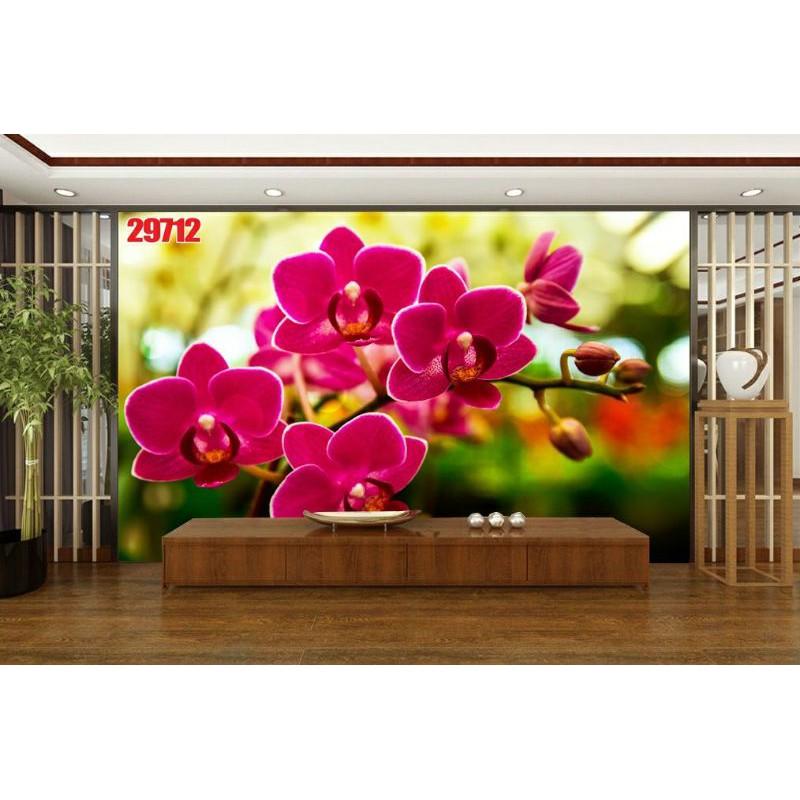 Tranh dán quán spa 3D dán tường in Vải Lụa