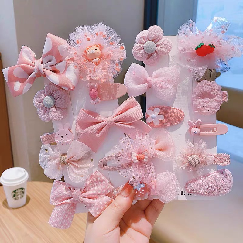 Set Kẹp Tóc 1 Màu Cho Bé