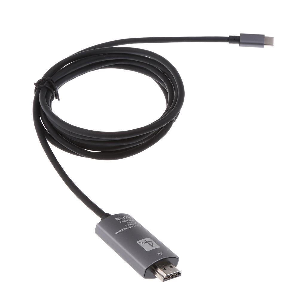 USB-C Type C USB 3.1 to HDMI 4k 2k HDTV Cable for Galaxy S8 S8 gray