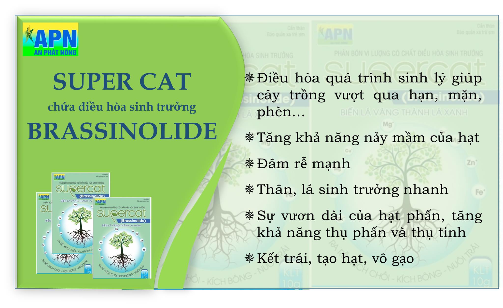 SUPER CAT 10g kích rễ mạnh, bung đọt nhanh, kích hoa đồng loạt, sinh trưởng tối đa cho cây kiểng, lúa, cây ăn trái,.