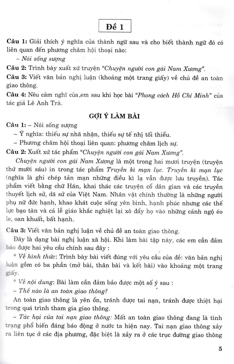 Bộ Đề Thi Ngữ Văn Vào Lớp 10