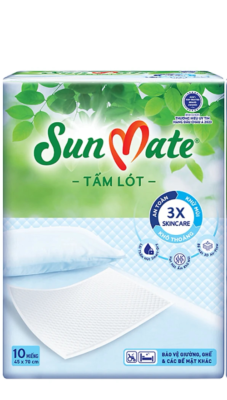 Mẫu mới- Miếng lót Sunmate 10 miếng (45*70 cm) -Tấm lót Sunmate - Date mới