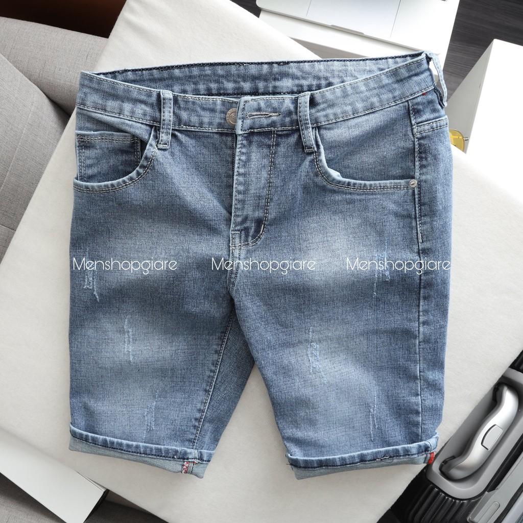 Quần Short Nam VNXK Short Jean Nam Cào Xước Phong Cách Thời Trang