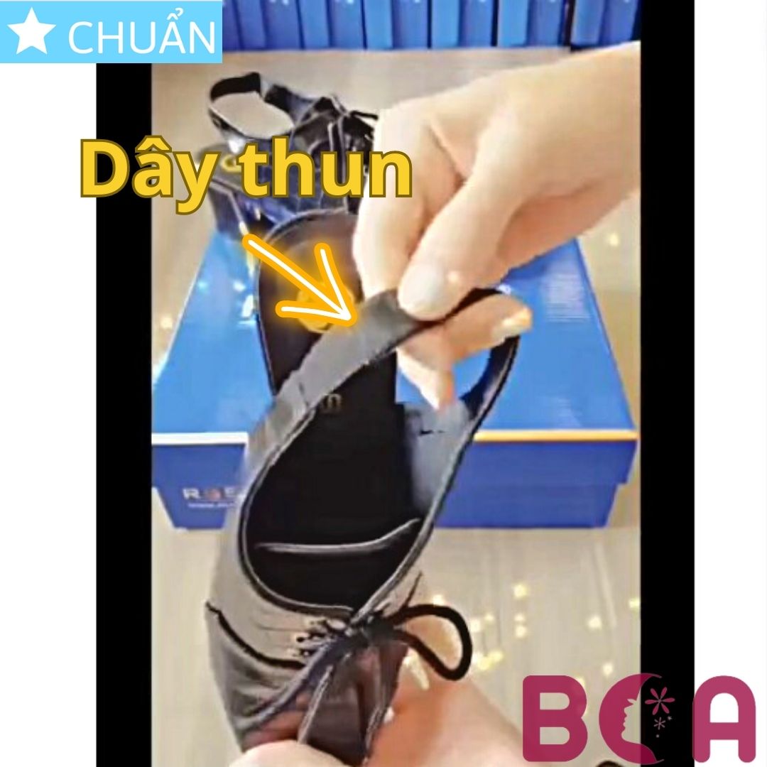 Giày bốt nữ cổ thấp 4p RO434 ROSATA tại BCASHOP kiểu sandal, phối thun ở quai hậu và cột dây phía trước - màu đen