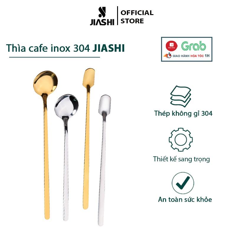 Thìa cafe Jashi inox 304 tròn dẹt uống trà cao cấp, hai màu vàng bạc sang trọng, tinh tế TCM01