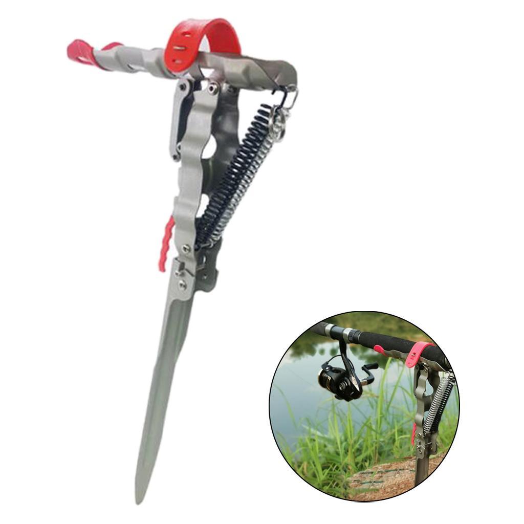Automatic Spring Fishing Rod Holder Pole Stand for Ground Without Cover