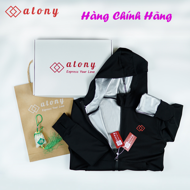 Bộ Đồ Tập Tan Mỡ Bụng ATONY Cao Cấp Cho Nữ - Sinh Nhiệt, Đổ Mồ Hôi, Hỗ Trợ Giảm Cân, Đốt Cháy Calories, Mỡ Thừa (Áo Khoác Có Mũ + Quần)