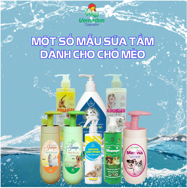 Vemedim Vime-shampoo sữa tắm chuyên dành cho chó lông trắng giúp trị ve, rận, bọ chét, chai 300ml