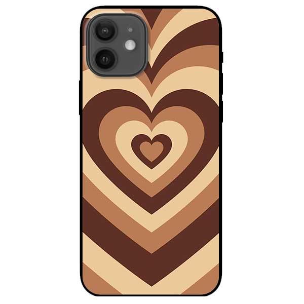 Ốp lưng dành cho Iphone 12 Mini - Iphone 12 - Iphone 12 Pro -  Iphone 12 Pro Max - Tim Cầu Vồng Nâu