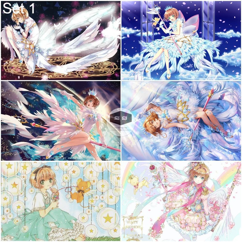 Bộ 6 Áp phích - Poster Anime Thủ Lĩnh Thẻ Bài - Cardcaptor Sakura (bóc dán) - A3, A4, A5