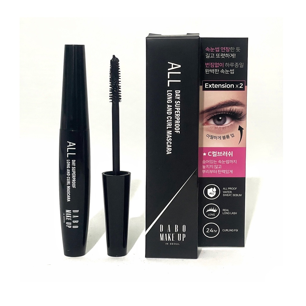 Mascara cong và dài dày mi Dabo Superproof Long and Curl - Không lem không trôi Hàn Quốc 8ml