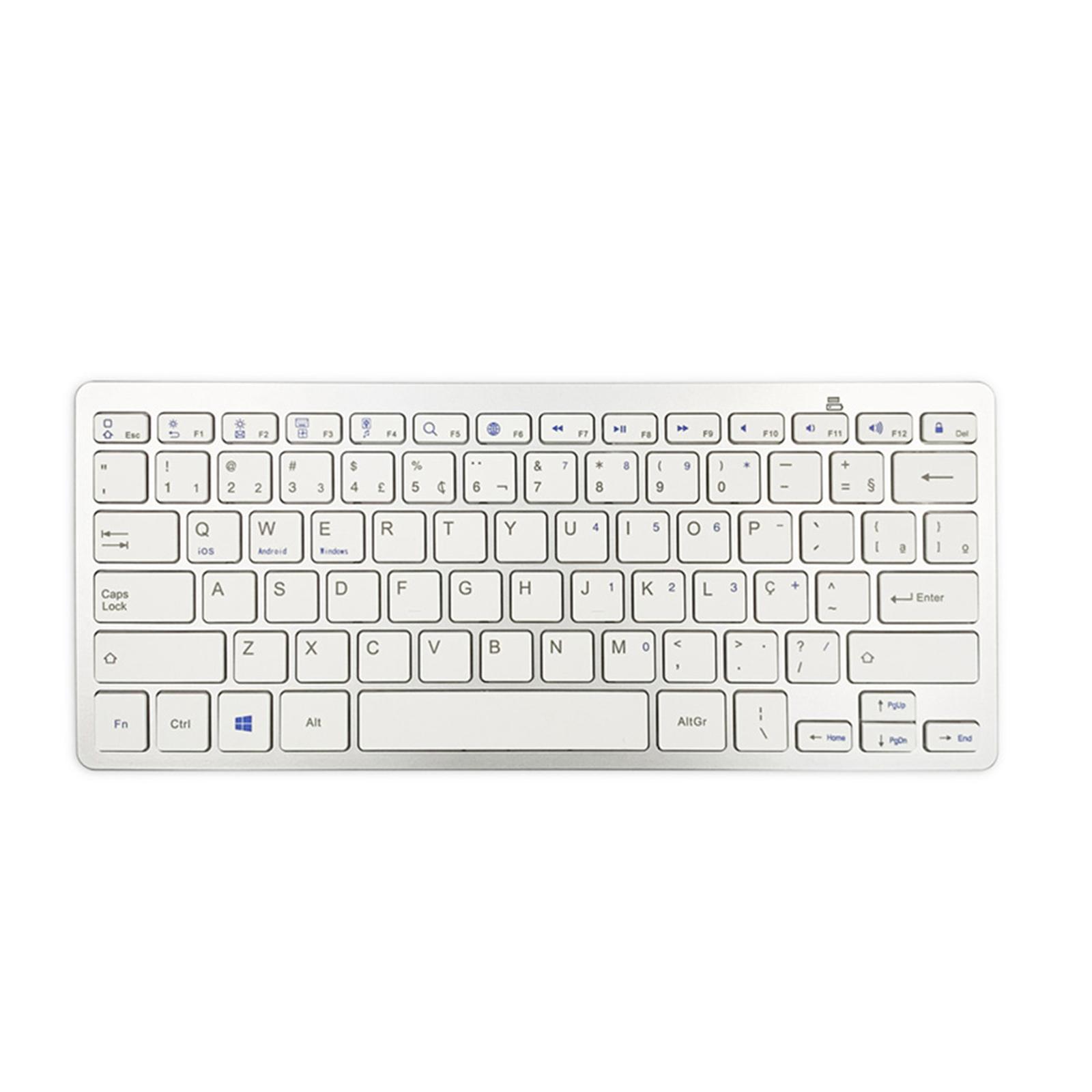 Slim Portuguese 78 Keys Wireless Bluetooth Keyboard for iOS Android Compact