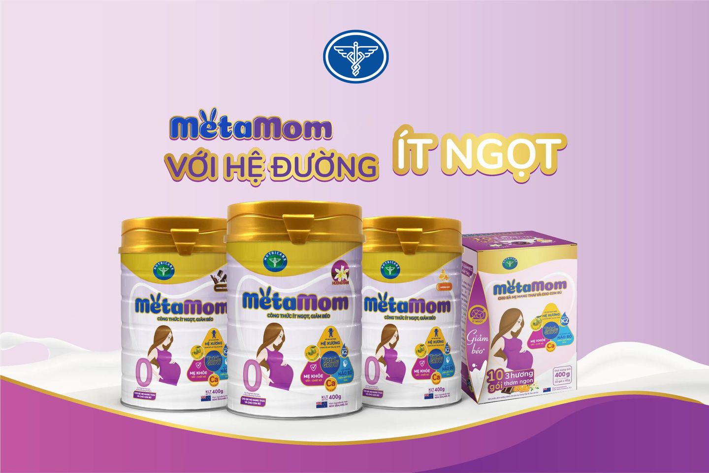 Sữa bột MetaMom 3 hương vị dành cho phụ nữ mang thai và cho con bú (900gr)