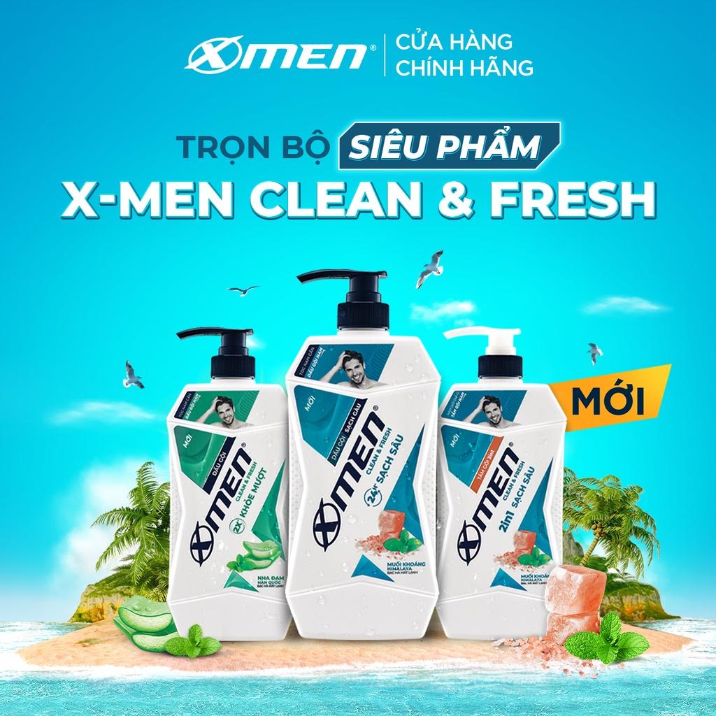 Combo 2 Dầu gội X-Men Clean &amp; Fresh 2X Khỏe Mượt 630g/chai