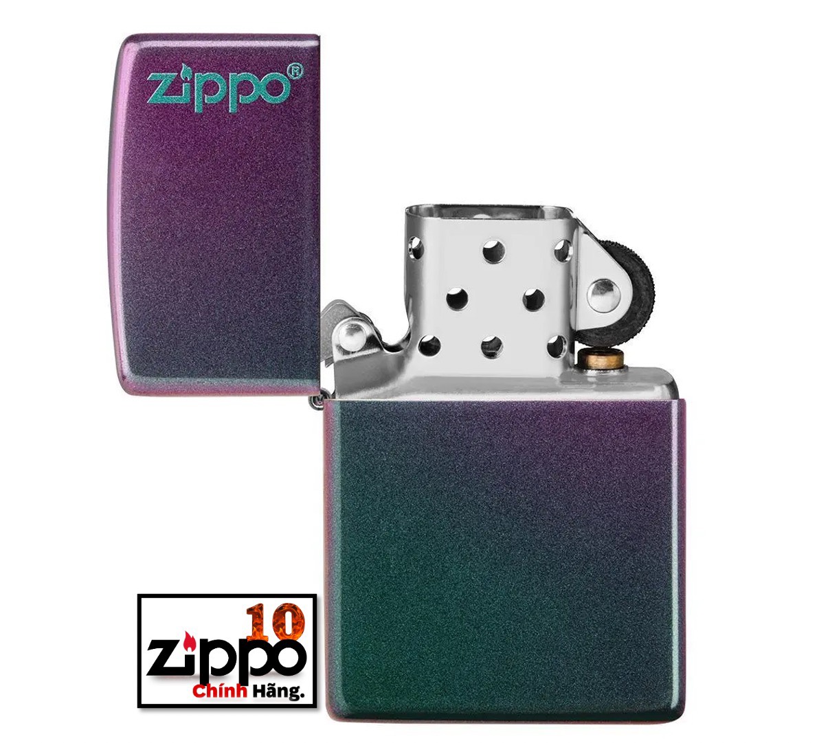 Bật lửa Zippo 49146ZL  Iridescent Logo -Chính hãng 100%