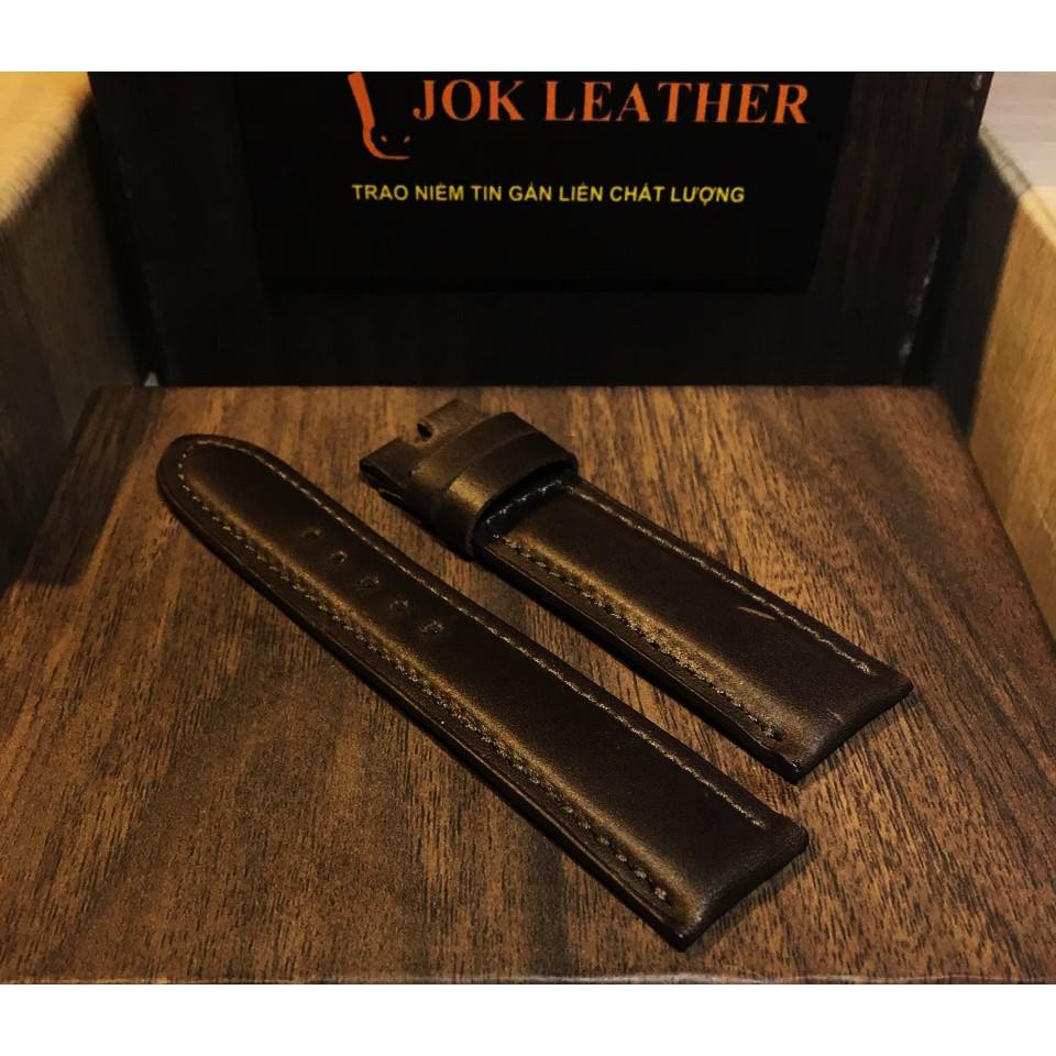 Dây Đồng Hồ Da Bò Jok Leather Màu nâu đất tặng kèm khóa