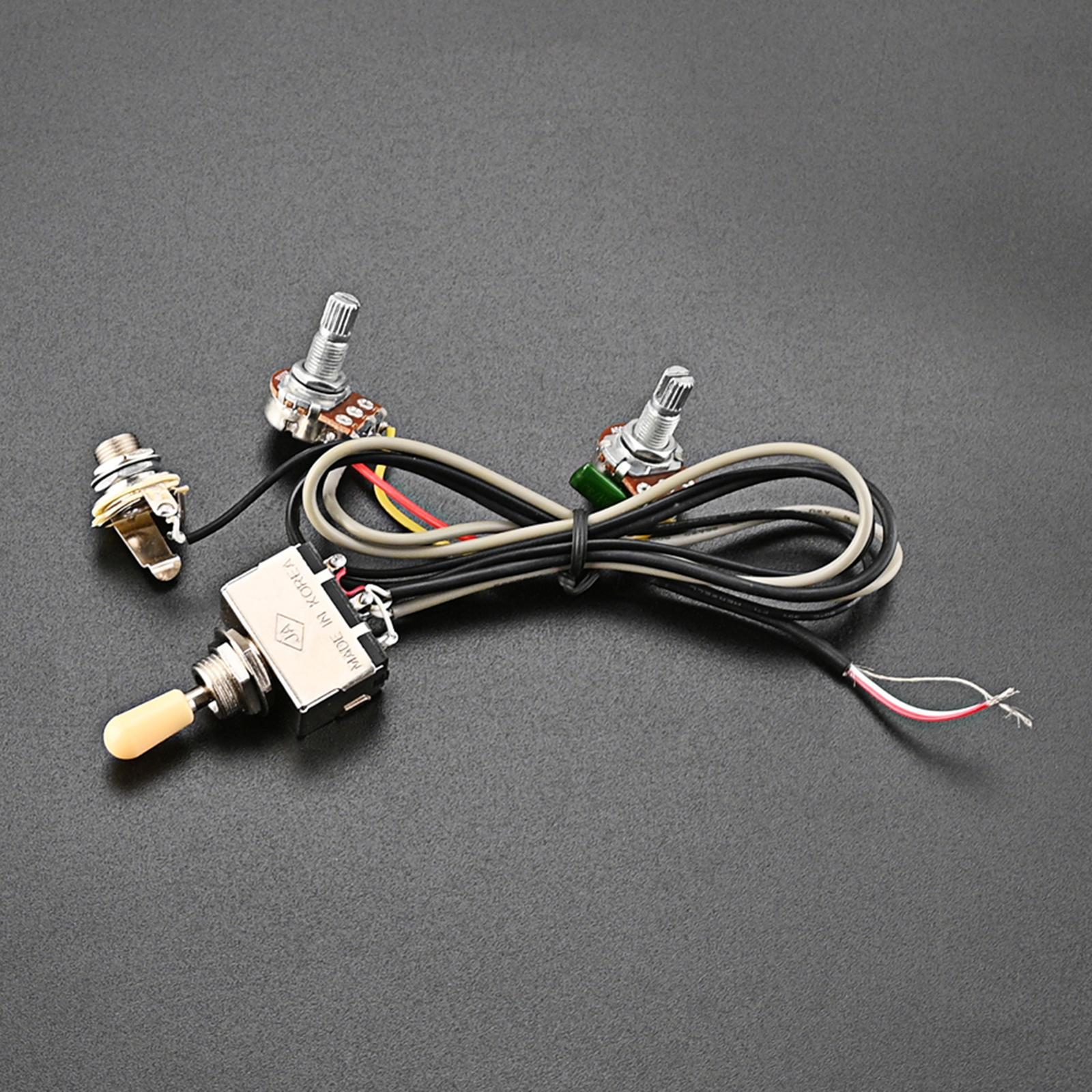 Electric Guitar Wiring Harness Sturdy Lightweight 3 Way Toggle Switch Stable Durable for Guitar Bass Supplies