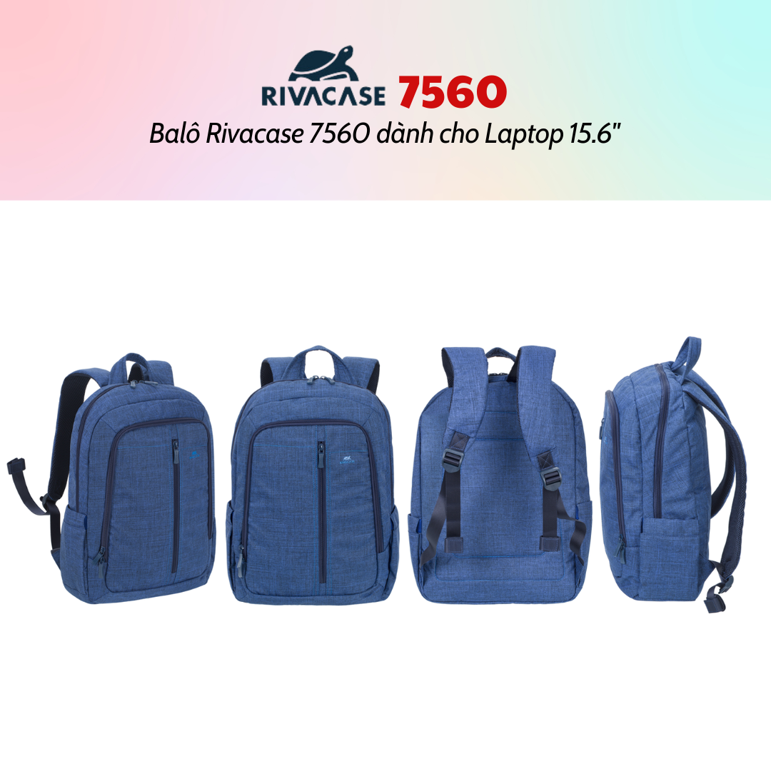 Balô Rivacase 7560 Dành Cho Laptop 15.6&quot; - Hàng Chính Hãng - Bảo Hành 24 Tháng