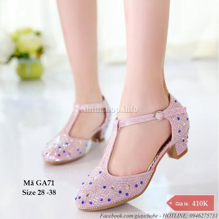 Giày cao gót bé gái GA71 (size cho bé 4 - 12 tuổi)