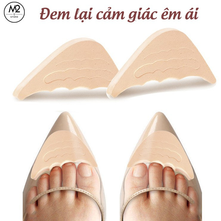 2 Miếng Lót Mũi Giày Cao Su Non Đệm Êm Ngón Chân, Giúp Giảm Size Cho Giày Bị Rộng, Chật - Chống Tuột Gót Giày