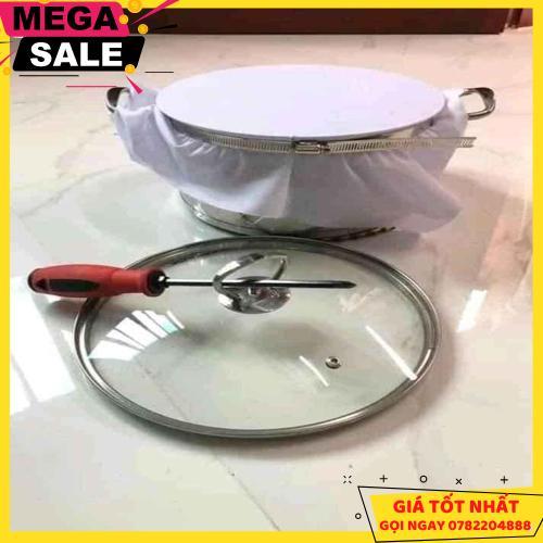 Bộ Dụng Cụ 3 Món Đai Inox, Vải Và Cây Gạt Làm Bánh Cuốn Tiện Dụng - Giao Hàng Toàn Quốc