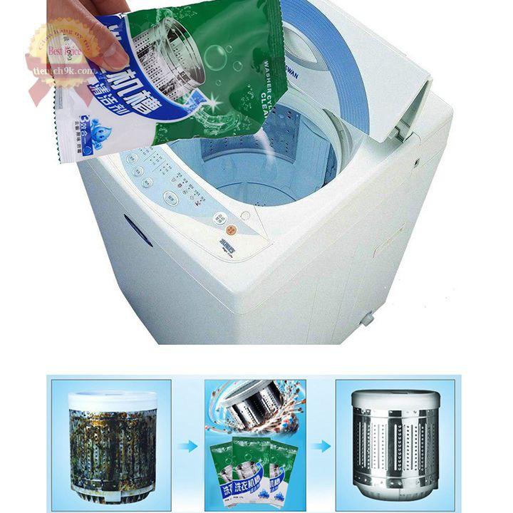 Bột tẩy lồng máy giặt vệ sinh Womu cho cửa đứng cửa ngang cô đặc tẩy cực mạnh 100g phủ