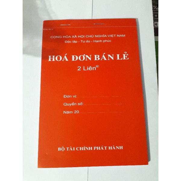 Hóa đơn bán lẻ liên cacbon - 2 liên M hàng đẹp, cao cấp màu đỏ 2 liên để giấy than, có rãnh xé