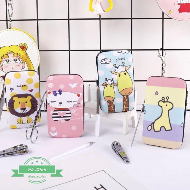 Bộ 7 Dụng Cụ Làm Móng Có Hộp Cute - Dũa Bấm Móng Tay