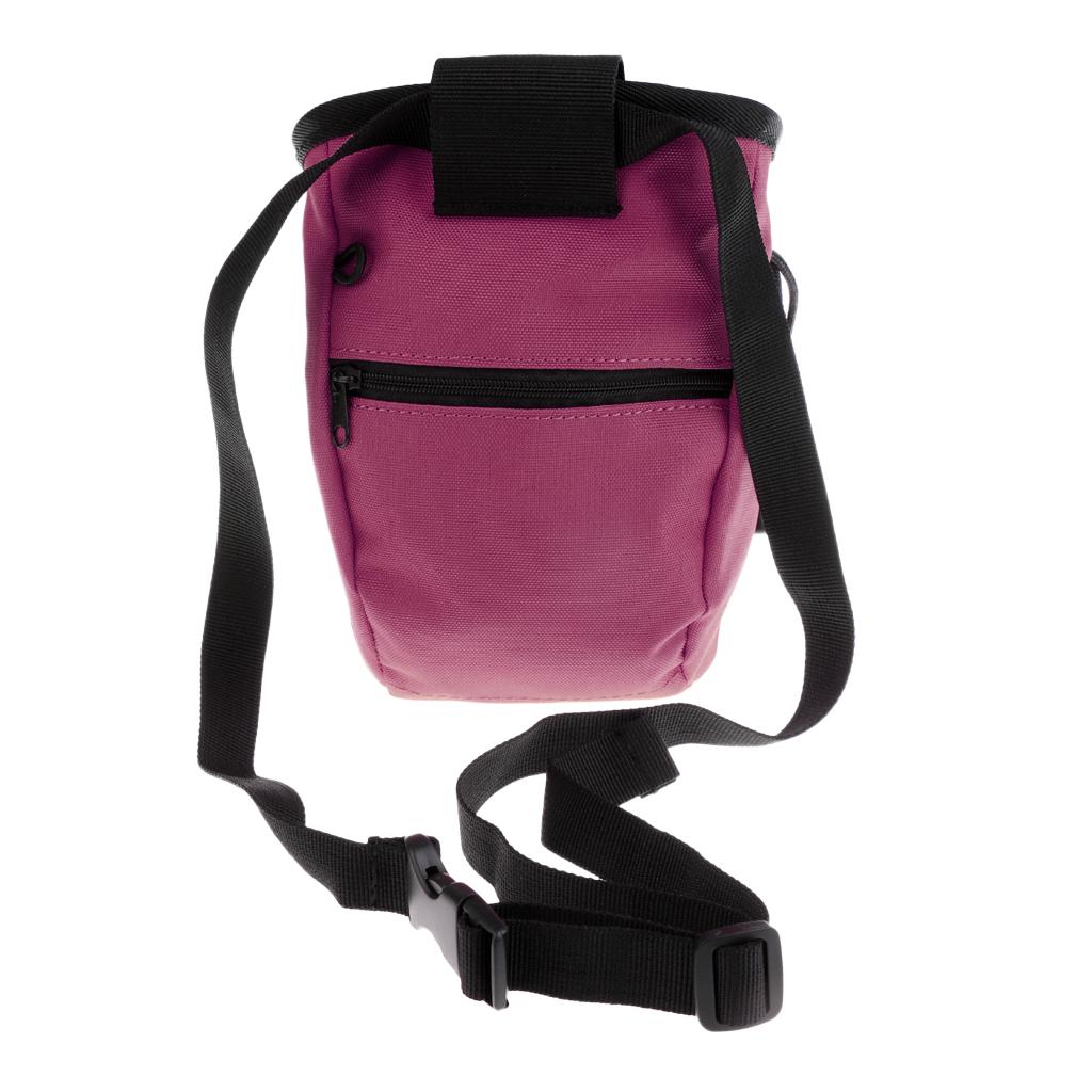 Rock Climbing Chalk Bag with Drawstring Closure Waist Belt Zipper Closure