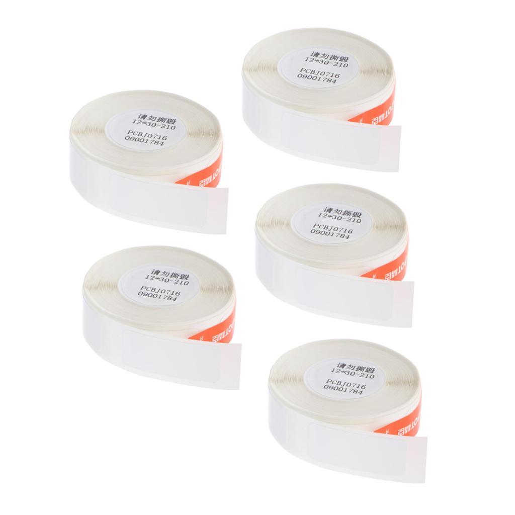 5 Roll Supermarket Portable Thermal Printer Tear-Resistant Price Tag Sticker