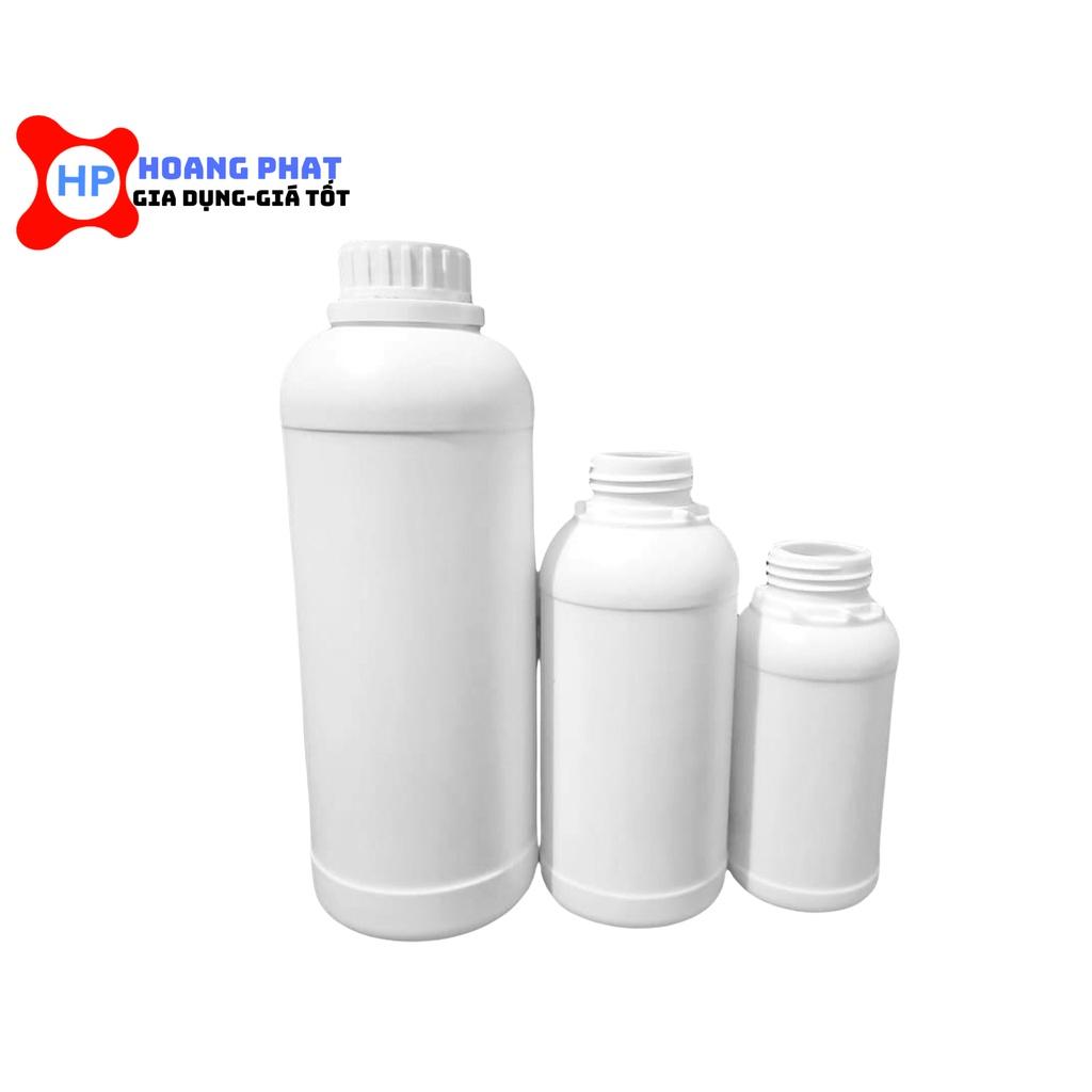Chai Nhựa HDPE (250ml - 500ml - 1000ml) - Nắp Trắng / Xanh Màu Ngẫu Nhiên + Seal Chống Tràn Khò Nhiệt
