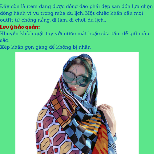 -Khăn choàng cổ họa tiết thổ cẩm sang trọng, thấm hút mồ hôi, chống nắng 180x90cm