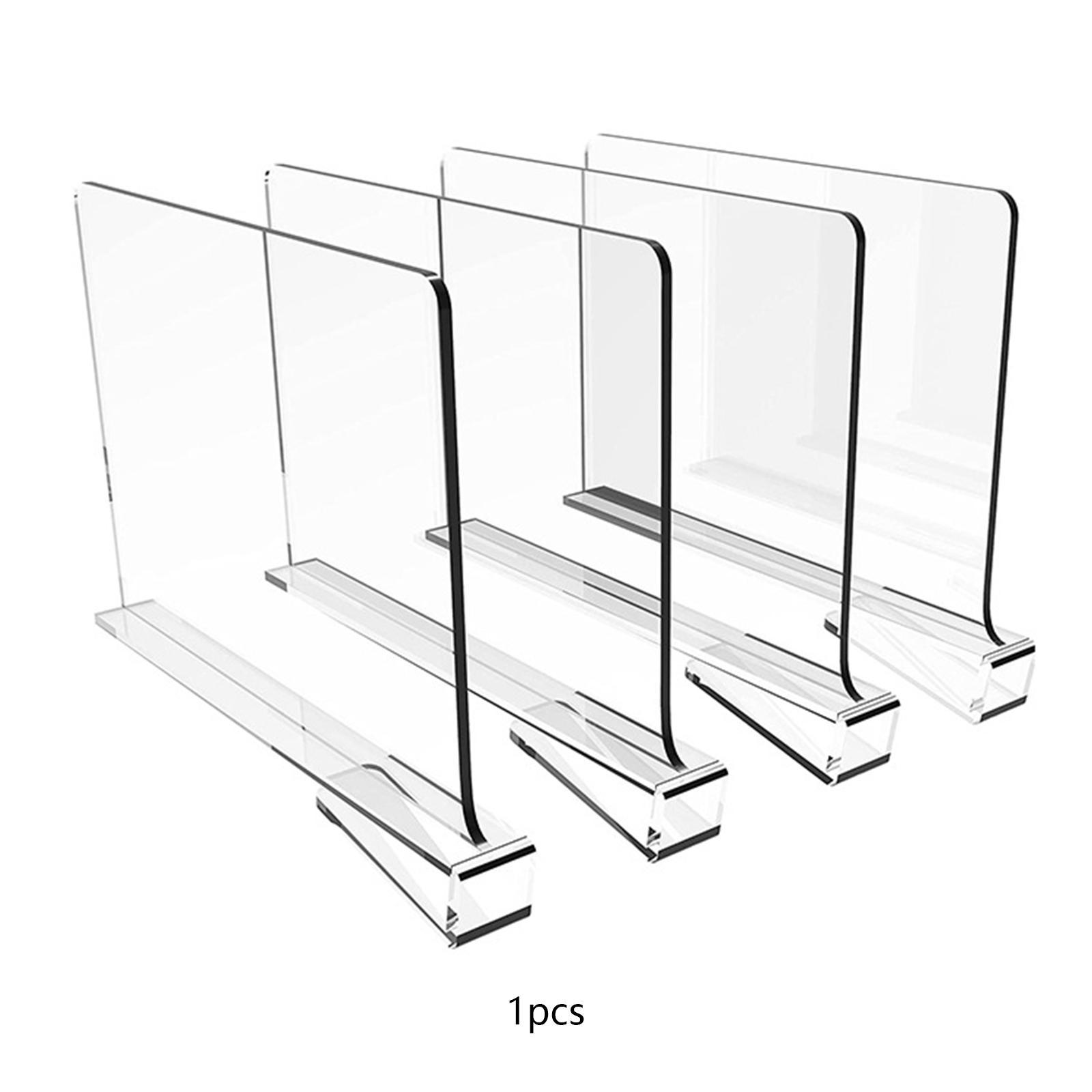 Acrylic Shelf Divider Clear, Easily Install ,Saving Space, Shelf Separator Closet Shelf Divider for Books  Separator Sweater Shirts
